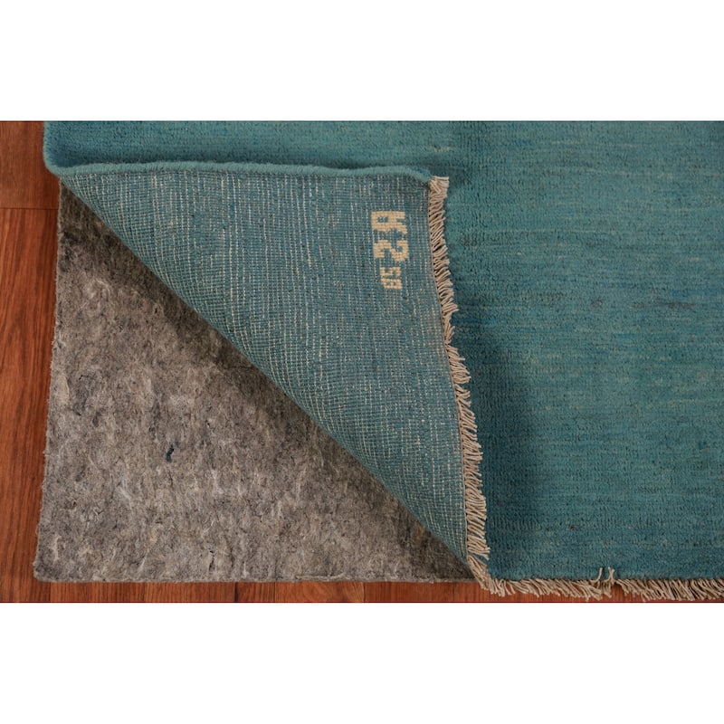 Modern Blue Gabbeh Oriental Accent Rug Handmade Wool Carpet - 2'8" x 4'1"