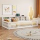 preview thumbnail 3 of 34, Wood Twin XL Size Floor Bed with Storage Cabinets and USB Ports, Solid Wood Bedframe w/Fence, No Box Spring Needed