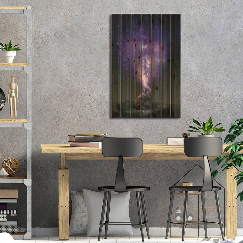 Same Breath - Coyote Print On Wood by Soaring Anchor Designs - Multi-Color