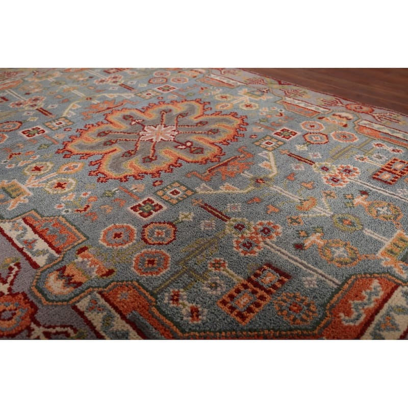 Geometric Kazak Indian Area Rug Hand-Knotted Wool Carpet - 4'0"x 5'9"