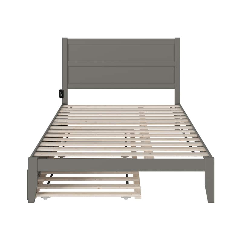 NoHo Queen Bed with Twin XL Trundle in Grey