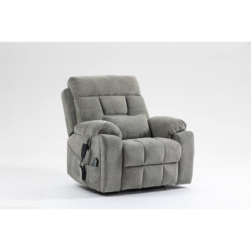 Dual OKIN Motor Power Lift Recliner Chair, Electric Sofa with Heat & Massage, Heavy-Duty Recliner Chair with 2 Cup Holders