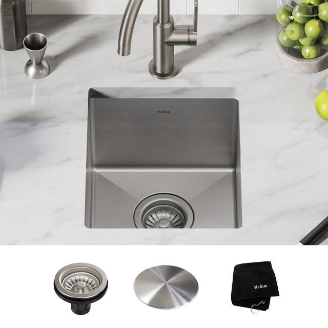 KRAUS Standart PRO Undermount Single Bowl Stainless Steel Kitchen Sink - 13 inch (13"L x 18"W x 8.5"D)