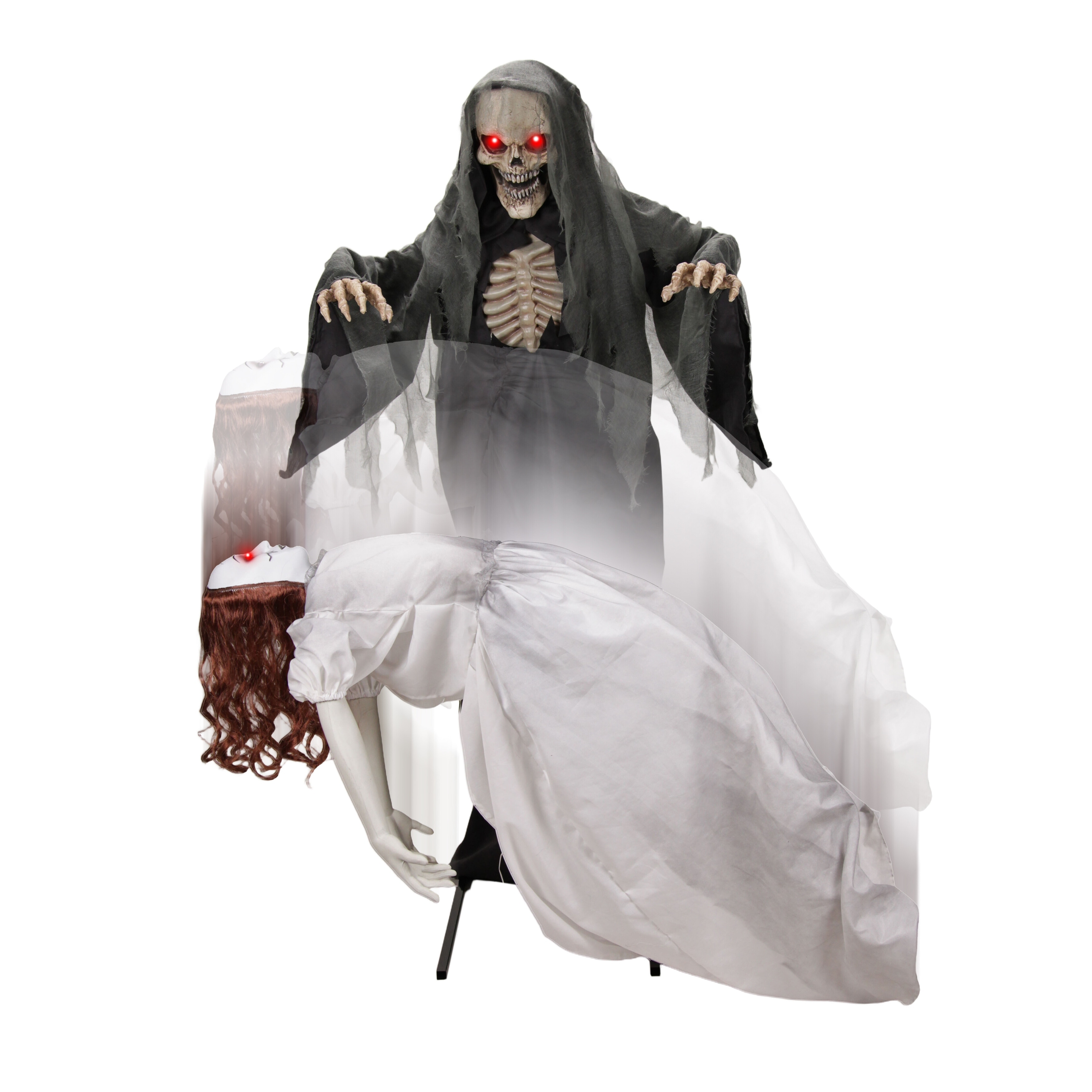 Haunted Hill Farm 5.6-ft. Floating Lady with Magic Reaper Animatronic