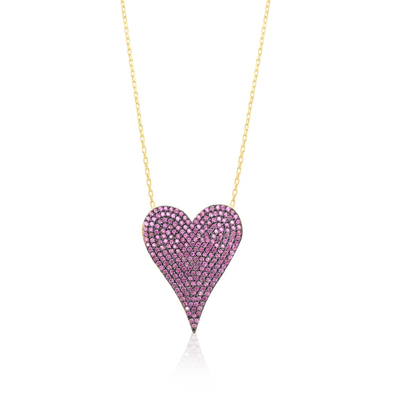 SHYMI Large Pave Heart - Hot Pink