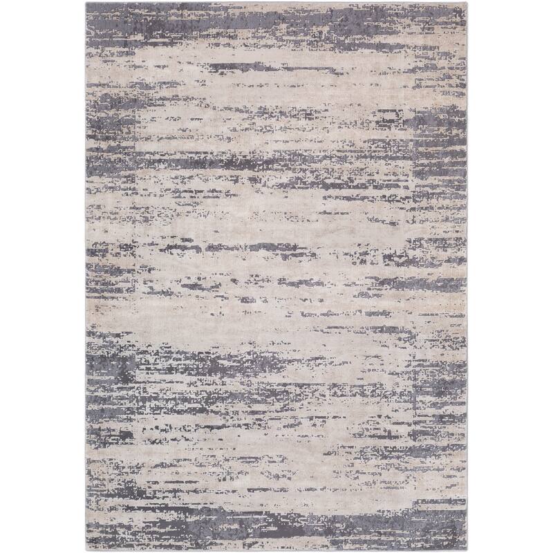 Livabliss Teddy Grey Abstract Modern Area Rug