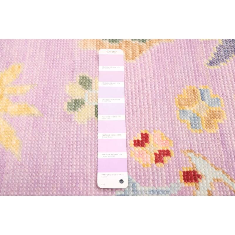 ECARPETGALLERY Hand-knotted Modern Oushak Violet Wool Rug - 8'0 x 10'0