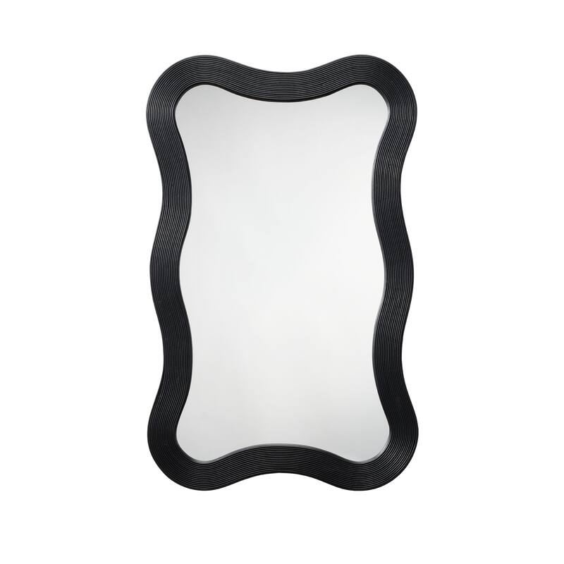 Jamie Young Deli Wavy Bamboo Wall Mirror - Black