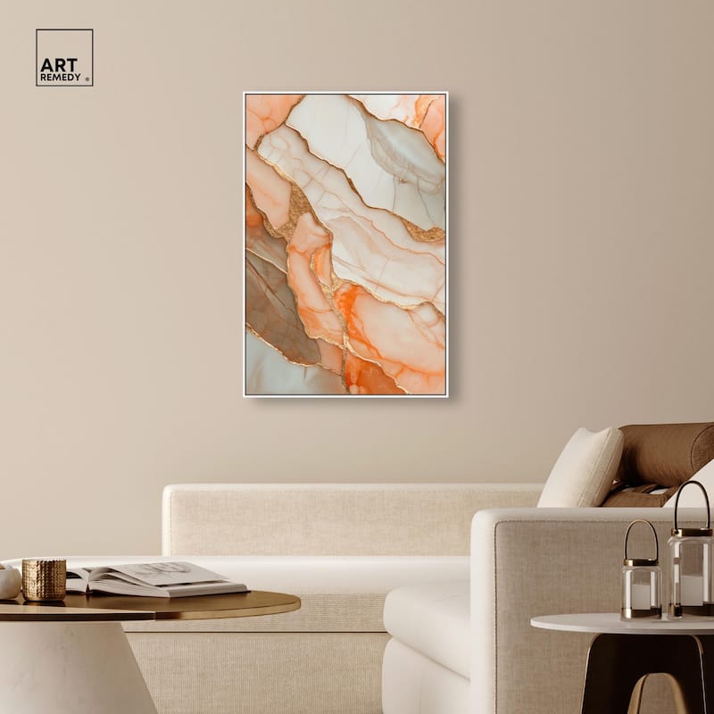 Peach Agate Flow Canvas by Art Remedy