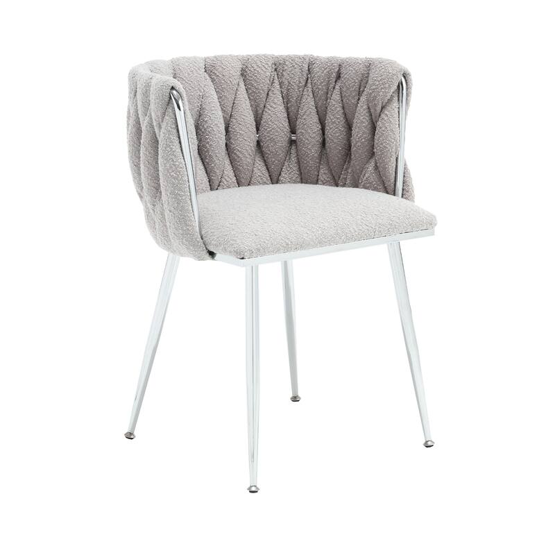 Leisure Velvet Dining Chairs With Metal Feet 2PC/SET