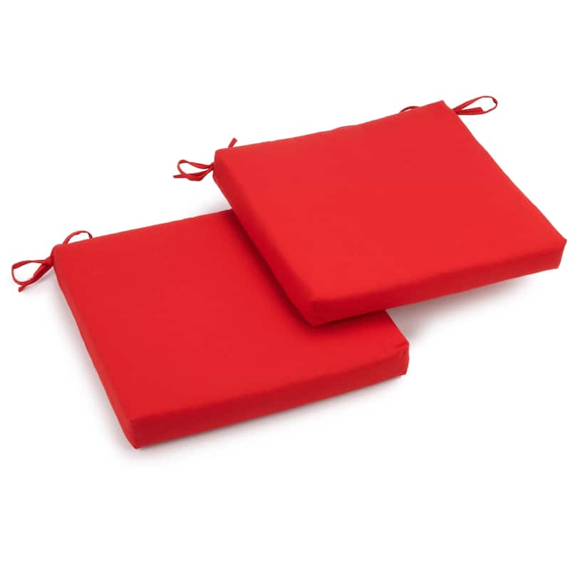 20-inch by 19-inch Twill Indoor Chair Cushion (Set of 1, 2, or 4) - 20 x 19 - Set of 2 - Red