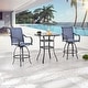 preview thumbnail 2 of 20, Patio Festival 3-Piece Outdoor Metal Bar Height Swivel Bistro Set