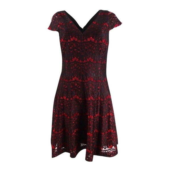 Kensie Women's Metallic Lace Fit & Flare Dress - Bed Bath & Beyond - 41457654 Kensie Women's Metallic Lace Fit & Flare Dress - Bed Bath & Beyond - 41457654