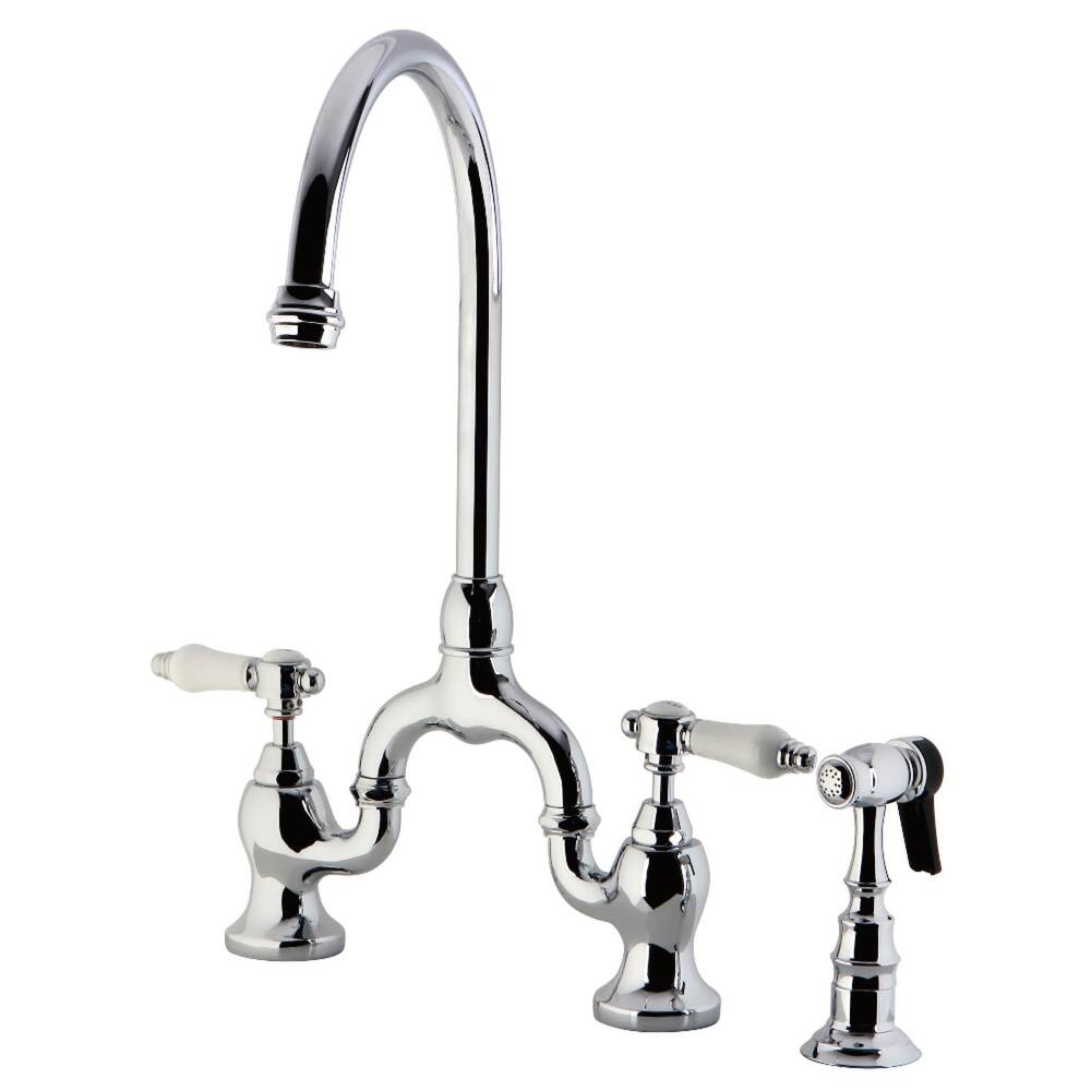 Kingston Brass KS779.BPLBS Bel-Air 1.8 GPM Bridge Kitchen Faucet