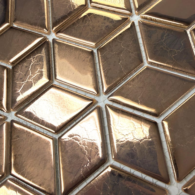 Merola Tile Hudson Rhombus Gold 10-1/4" x 11-3/4" Porcelain Floor and Wall Tile