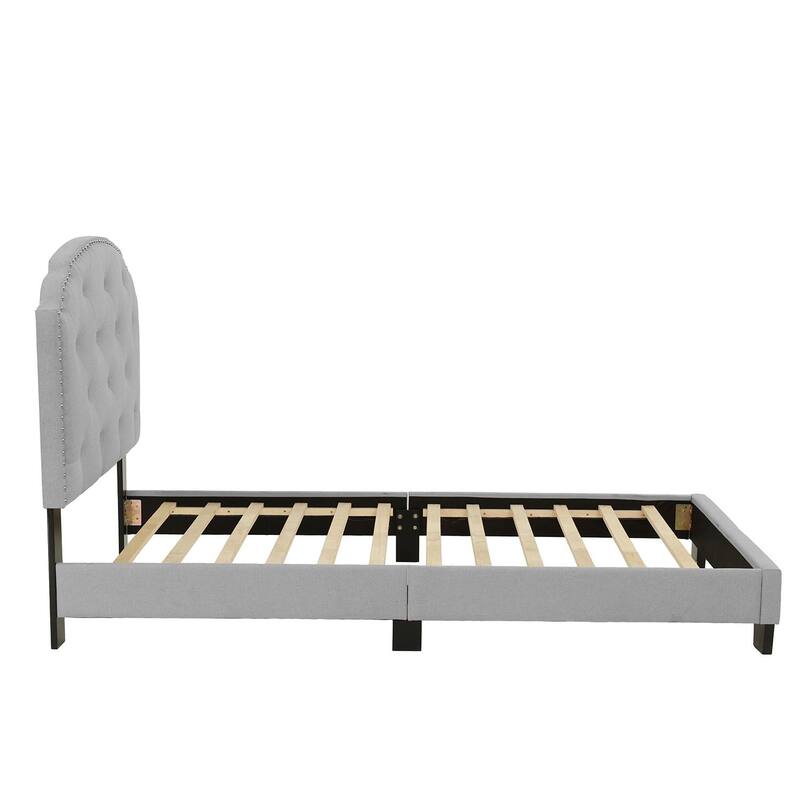 Poundex Platform Button Tufted Twin Bed