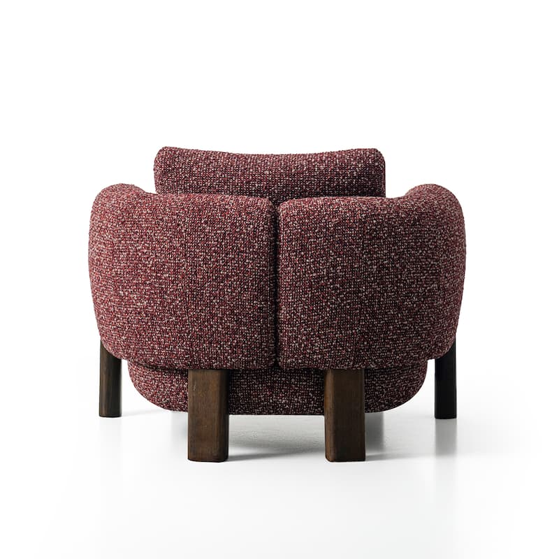 Furniture of America Premier Modern 39-inch Burgundy Tweed Premium Upholstered Accent Chair