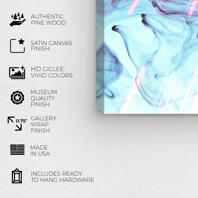 Wynwood Studio Canvas Abstract Clotilde White and Light Blue Modern & Contemporary Wall Art Canvas Print