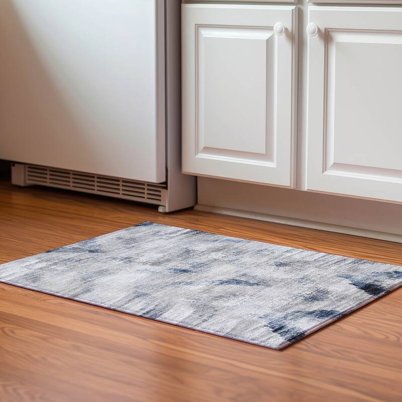 Premium Washable Super Soft Modern Brushstrokes V Mayfield Rug - Gray - 1' 8" x 2' 6" - Rectangle