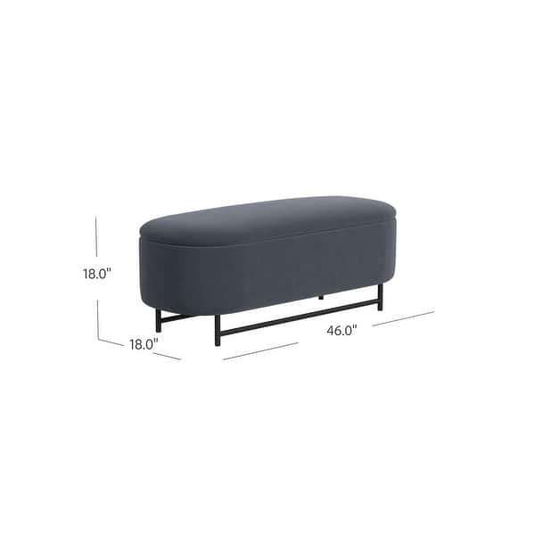 dimension image slide 1 of 5, HomePop Ellipse Modern Storage Bench with Metal Legs