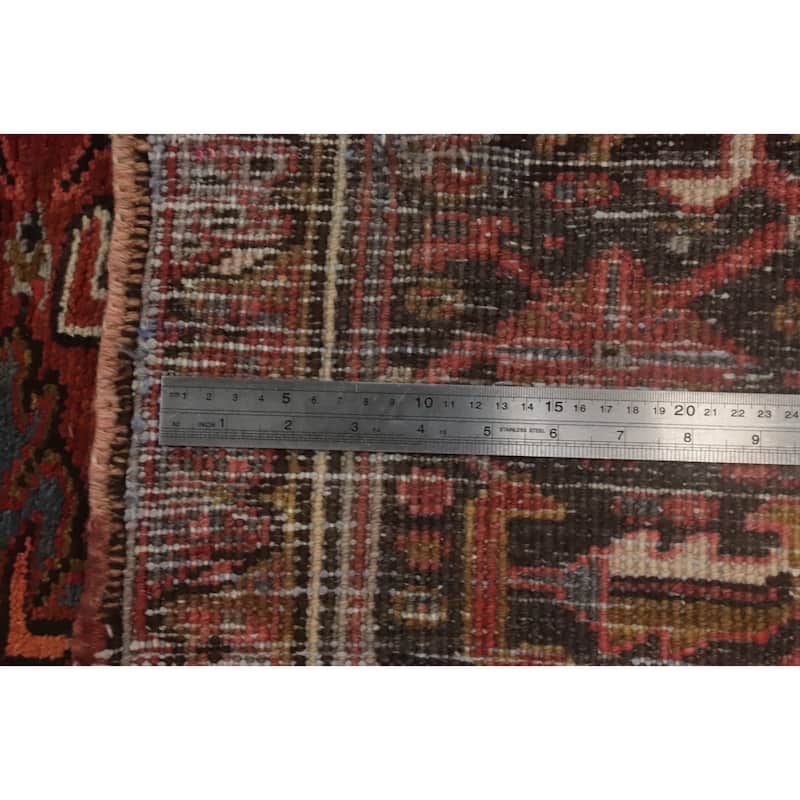 Hand Knotted Oriental 100% Wool Carpet Traditional Medallion Red Heriz Area Rug - 12' 8'' X 9' 11''