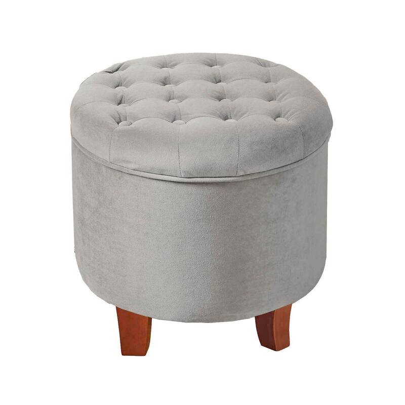 Carson Carrington Hare Button-tufted Round Storage Ottoman