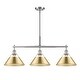 preview thumbnail 1 of 0, Yep by Golden Lighting Orwell 3-light Island Light in Pewter and Brushed Champagne Brass shade - Silver
