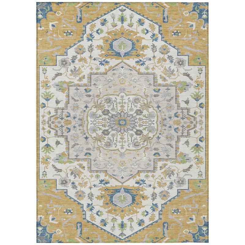 HomeRoots Oriental Traditional Rectangle Outdoor Rug