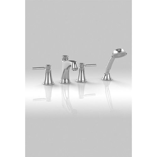 Toto Tb211s Keane Deck Mounted Roman Tub Filler With Metal Lever Handles Includes Personal Hand Shower