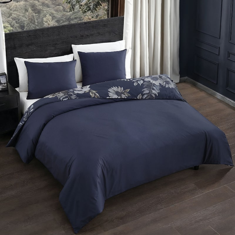 Forget Me Not 3 Piece Reversible Duvet Cover Set
