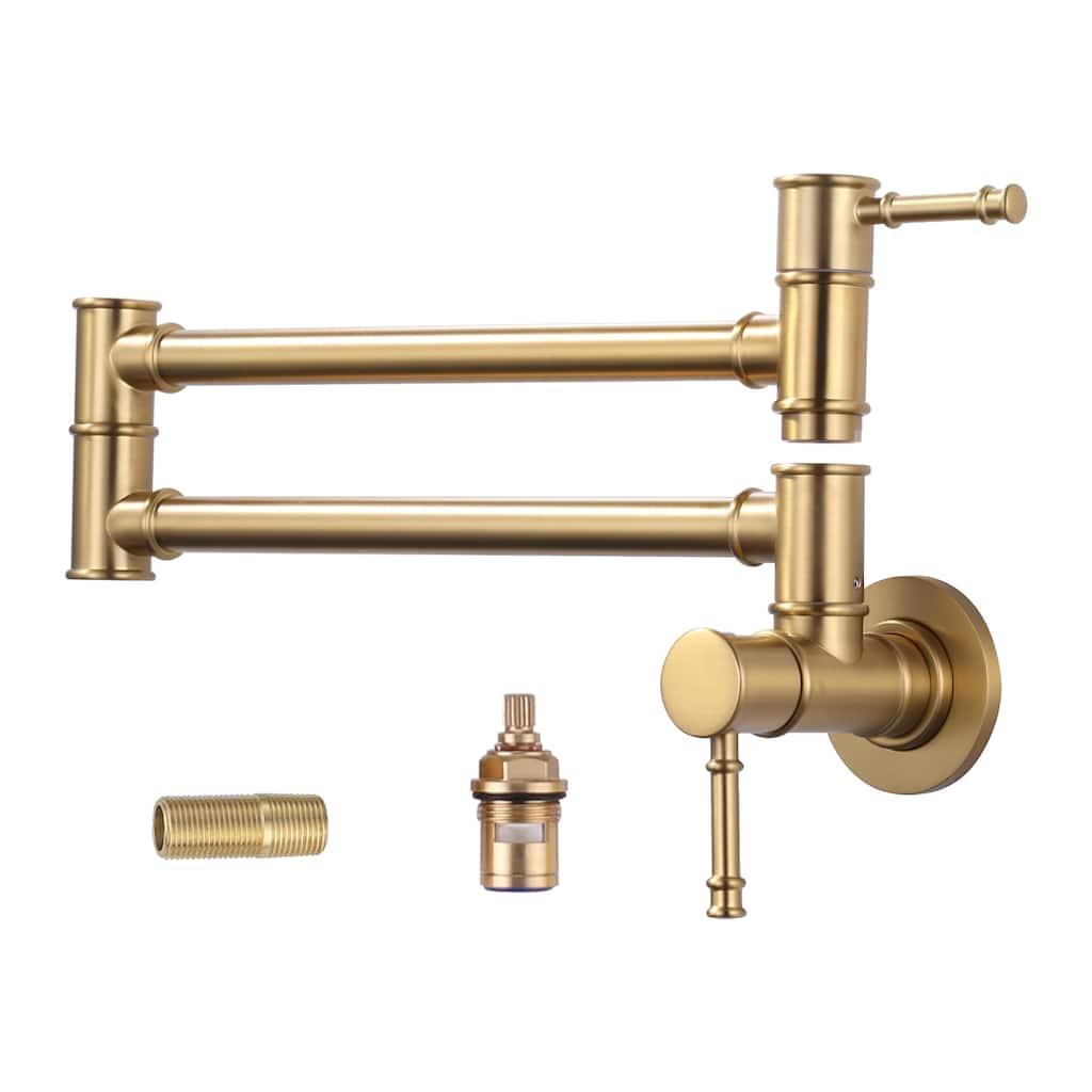 WOWOW 23.5-inch Wall Mount Pot Filler with Double Handle