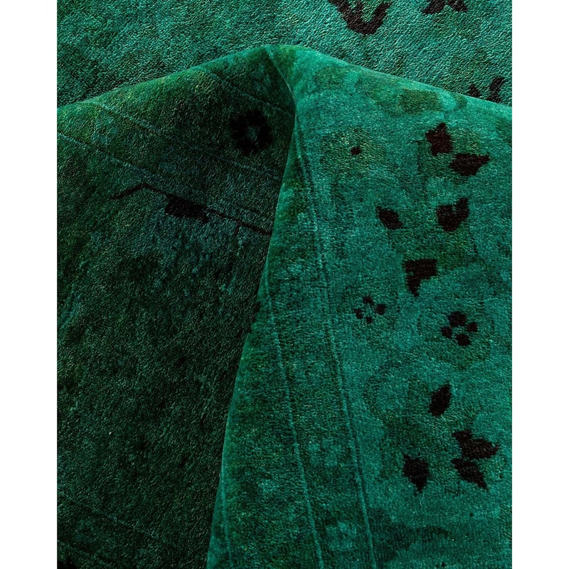 Contemporary Overdyed Wool Hand Knotted Area Rug - 9' 2" x 12' 6"
