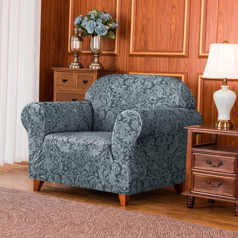Subrtex 1 Piece Armchair Slipcover Jacquard Damask Spandex Furniture Protector