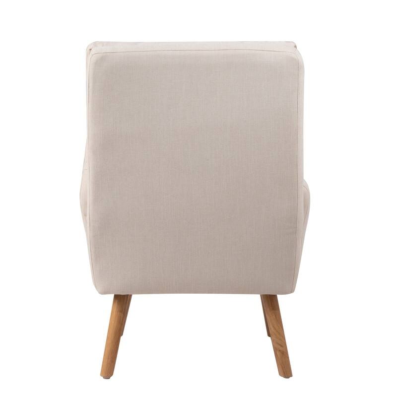 Mid Century Modern Accent Chair with Ottoman Set,Wood Legs and Adjustable Backrest