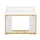 preview thumbnail 4 of 26, Twin Size House Bed with Fence and Roof, Kids Floor Bed with Two Movable Wardrobes