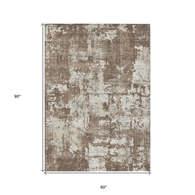 HomeRoots Abstract Transitional Rectangle Outdoor Rug