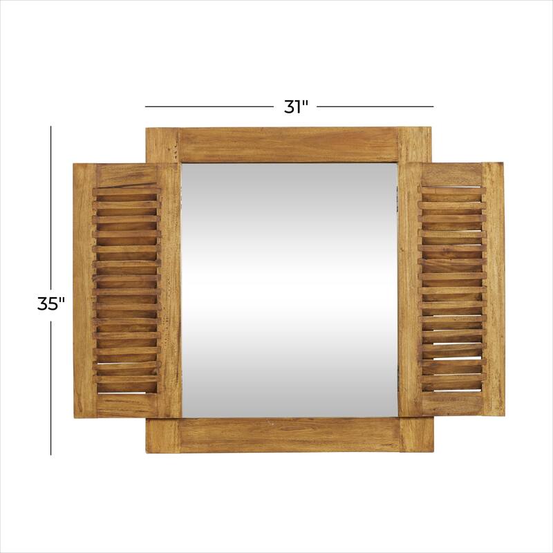 Wood Wall Mirror - Brown - Roche River Decor