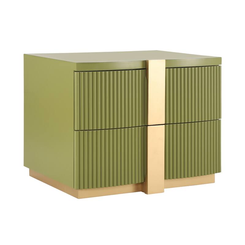 Christopher Knight Home - Lunera Modern Storage Nightstand with Fluted Design and Heavy Duty Base