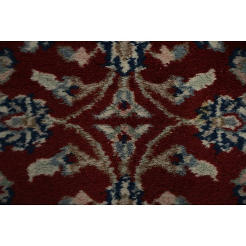 Hand Knotted Oriental 100% Wool Carpet Traditional Floral Red Sarouk Runner Rug - 6' 1'' X 2' 1''