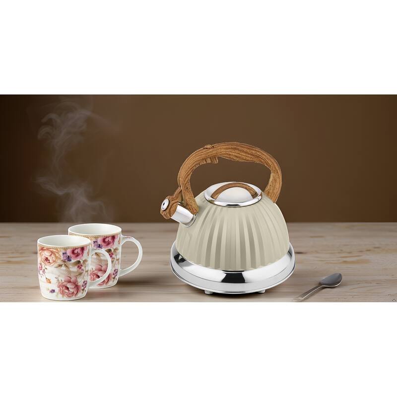 Lorren Home Trends Stovetop Tea Kettle 3L/12 Cups, Whistling Spout.