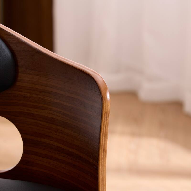 FERPIT 26"/30" Faux Leather Swivel Counter Bar Stools with Bentwood Legs (Set of 2)