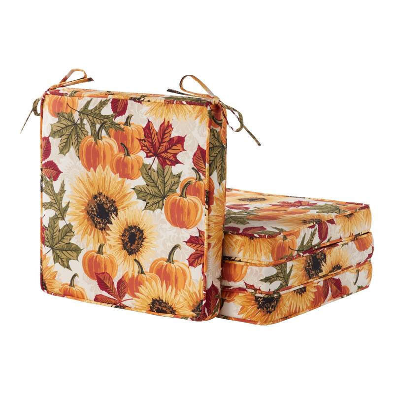 Greendale Home Fashions 18-Inch Square Outdoor Chair Pad (4-Pack) - Marisol