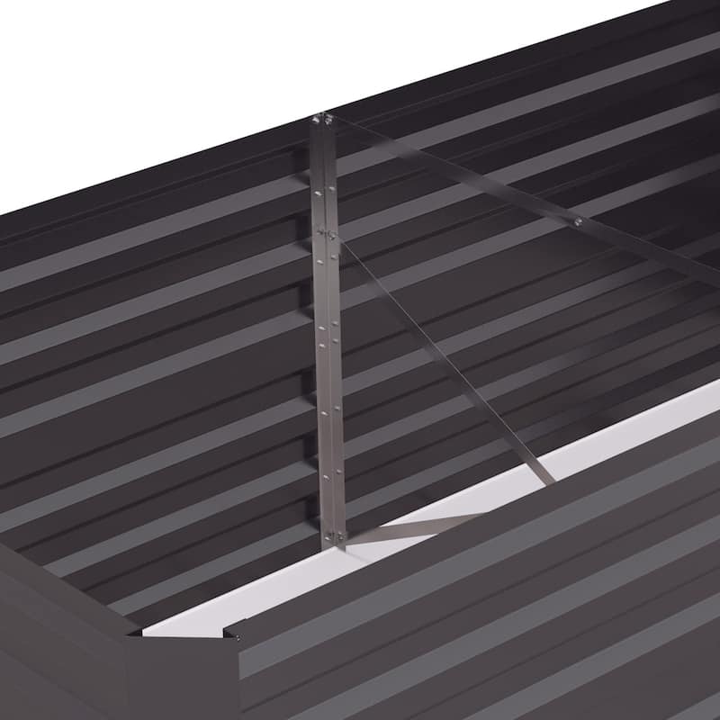 Outsunny Raised Garden Bed, 71" x 36" x 23" Galvanized Steel Planters for Outdoor Plants with Reinforced Rods