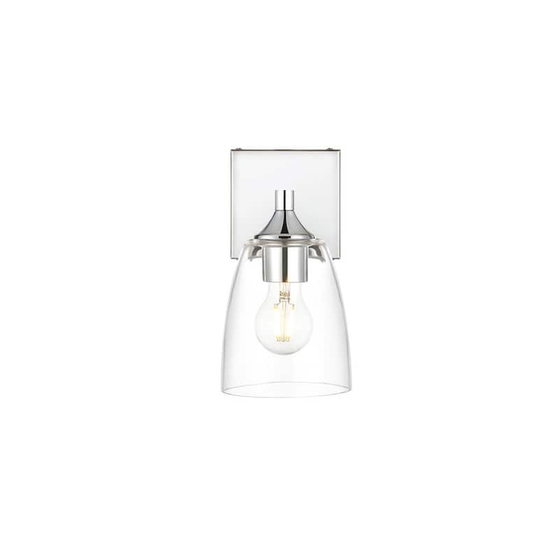 Gina 1 Light Black and Clear Bath Sconce - Chrome - 5