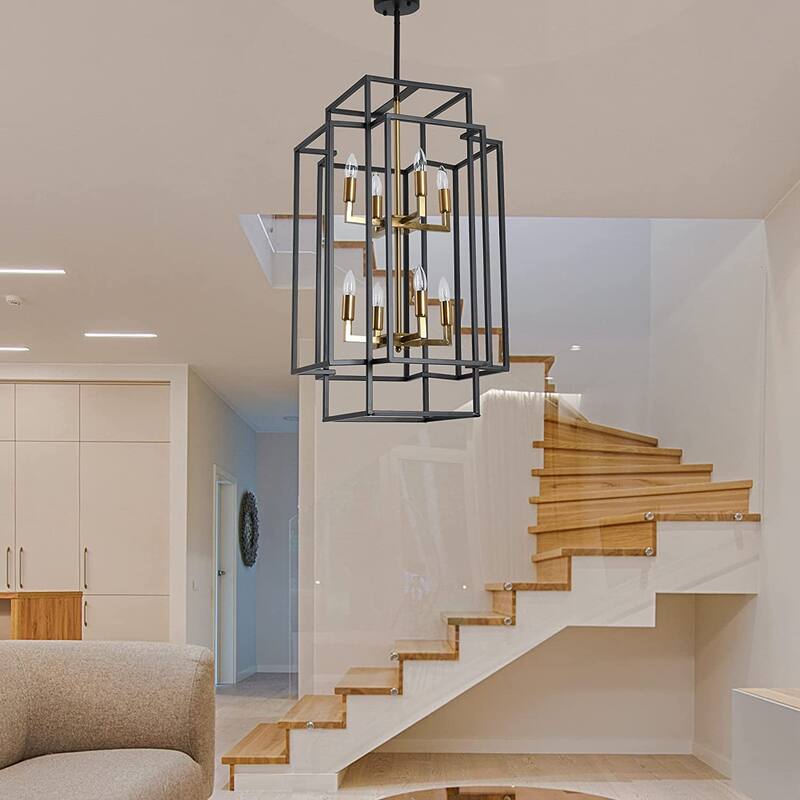 8 light home lantern tiered island pendant light fixture farmhouse kitchen hanging chandelier