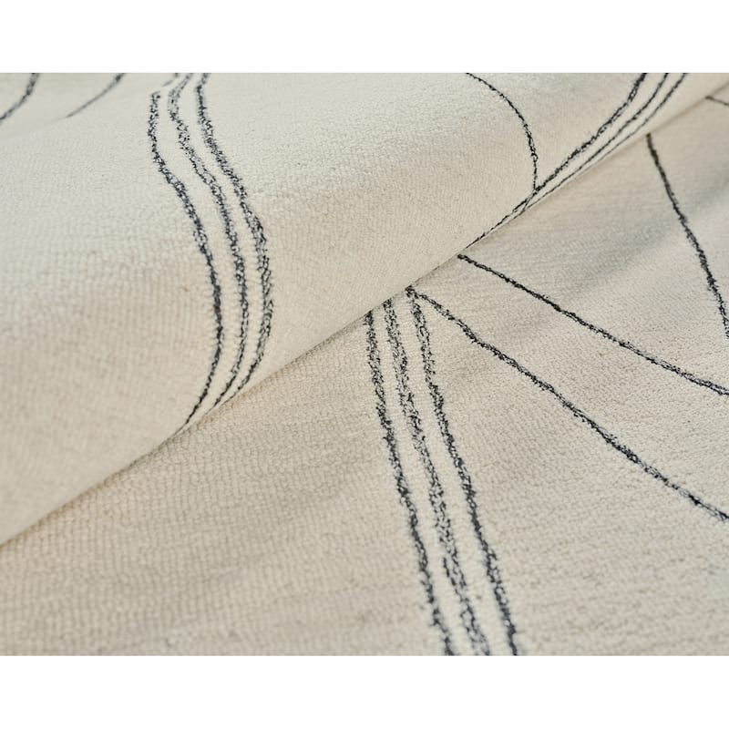 Exquisite Rugs Tangiers Handmade Hand-tufted New Zealand Wool on Canvas Ivory/Black Area Rug