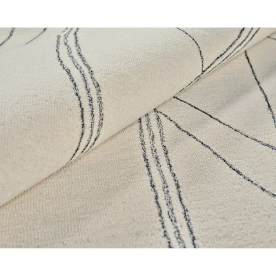 Exquisite Rugs Tangiers Handmade Hand-tufted New Zealand Wool on Canvas Ivory/Black Area Rug