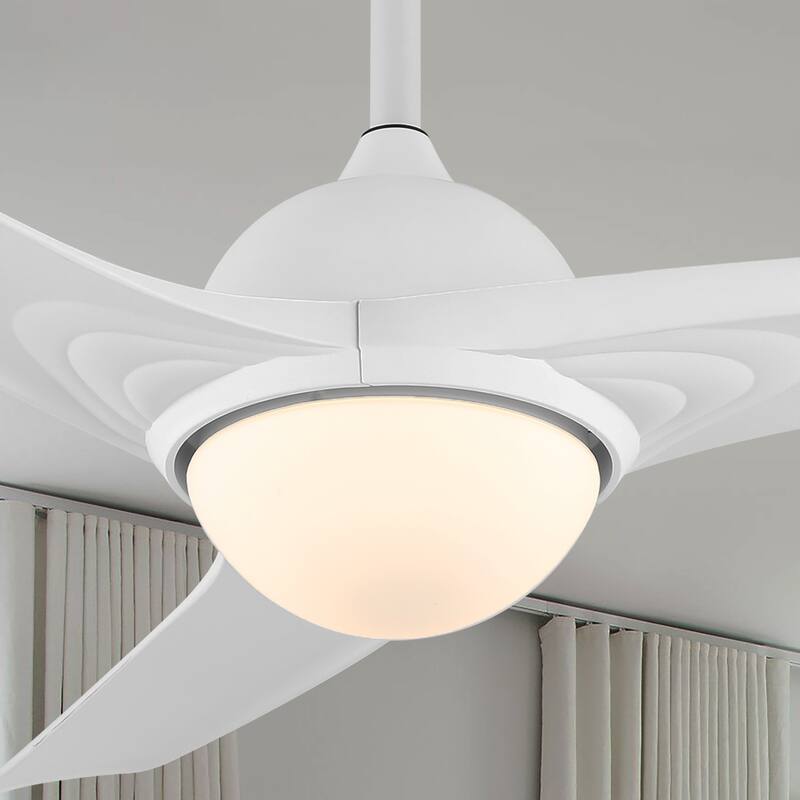 Aviator 52" 1-Light Industrial Iron/Plastic Mobile-App/Remote-Controlled 6-Speed Propeller LED Ceiling Fan, by JONATHAN Y