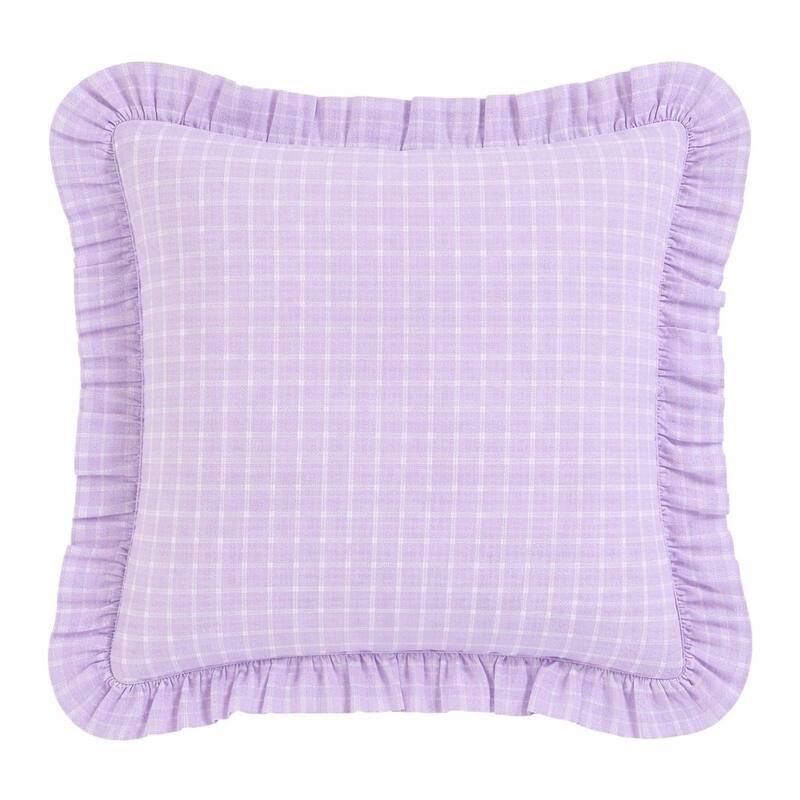 26" x 26" Lavender Plaid Euro Sham