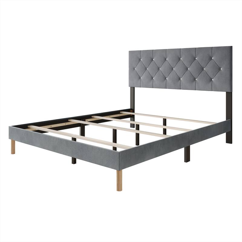 CraftPorch Elegant Velvet Upholstered Bed